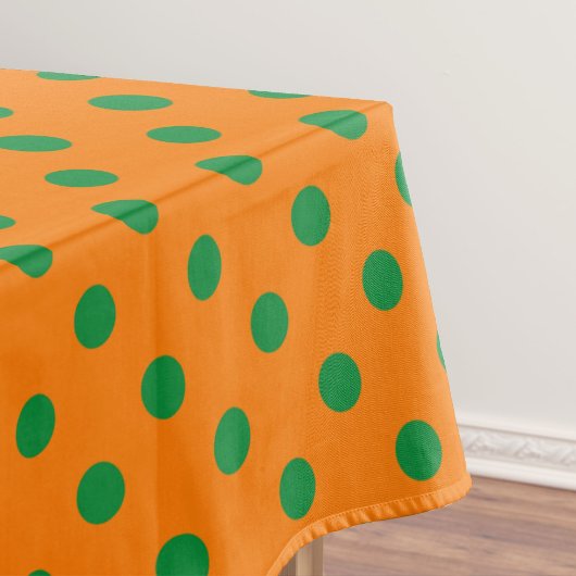 Green auf Orange Polka Dots Design Tischdecke
