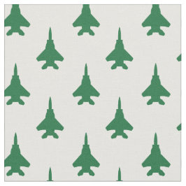 Green auf White Strike Eagle Fighter Jet Muster Stoff