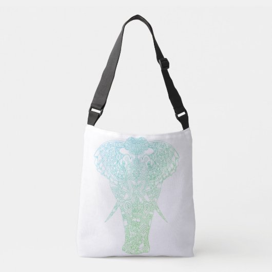 Green Aura Elephant Crossbody Bag Tragetaschen Mit Langen Trägern (Vorderseite)