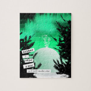 Green Aurora Iglu Puzzle von Sara Motolanez