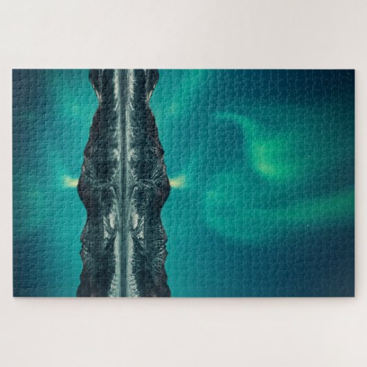 Green Aurora Lights Puzzle (Horizontal)