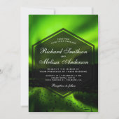 Green Aurora Northern Lights Hochzeitseinladung Einladung (Vorderseite)