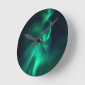 Green Aurora Northern Lights Runde Wanduhr (Winkel)