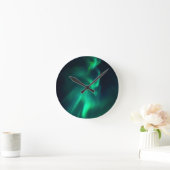 Green Aurora Northern Lights Runde Wanduhr (Zuhause)