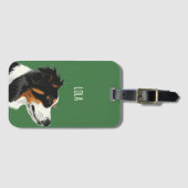 Green Australian Shepherd Gepäckanhänger (Vorderseite (Horizontal))
