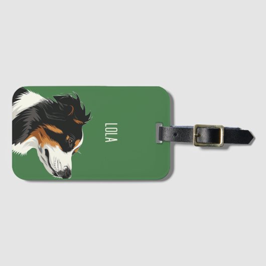Green Australian Shepherd Gepäckanhänger (Vorderseite (Horizontal))