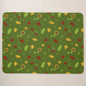 Green Autumn Pattern Sherpa Blanket Sherpadecke (Vorderseite (Horizontal))