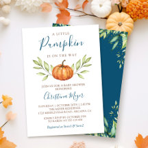 Green Autumn Pumpkin Fall Baby Shower