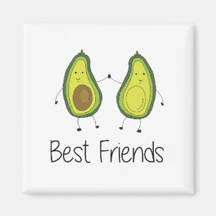 Green Avocado Cartoon Freundschaft Image Friendshi Magnet