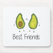 Green Avocado Cartoon Freundschaft Image Friendshi Mousepad (Vorne)