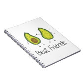 Green Avocado Cartoon Freundschaft Image Friendshi Notizblock (Rechte Seite)