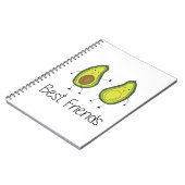 Green Avocado Cartoon Freundschaft Image Friendshi Notizblock (Linke Seite)