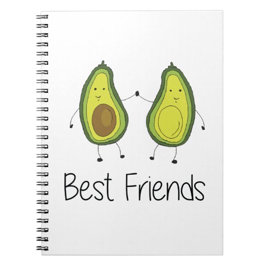 Green Avocado Cartoon Freundschaft Image Friendshi Notizblock (Vorderseite)
