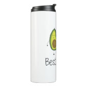 Green Avocado Cartoon Freundschaft Image Friendshi Thermosbecher (Nach links gedreht)