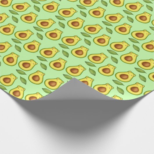 Green Avocado Cat Geschenkpapier (Ecke)
