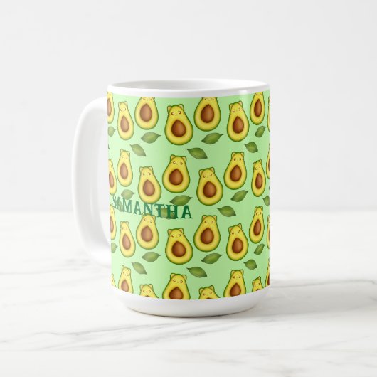 Green Avocado Cat Kaffeetasse (Vorderseite Links)