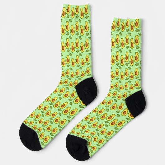 Green Avocado Cat Socken (Linkes Detail)
