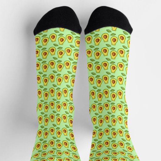 Green Avocado Cat Socken (Oben)