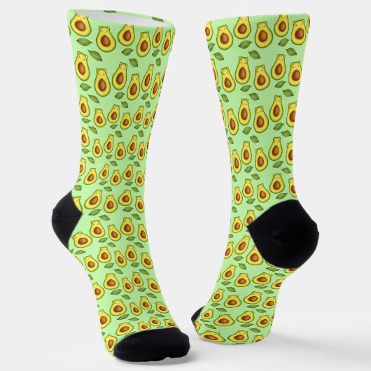 Green Avocado Cat Socken (Gewinkelt)