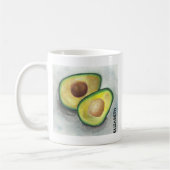 Green Avocado Cut in Halbfarbe Kaffeetasse (Links)