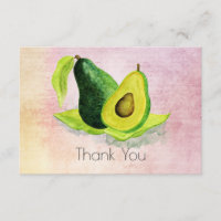 Green Avocado Frucht in Wasserfarben Danke