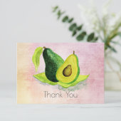 Green Avocado Frucht in Wasserfarben Danke (Stehend Vorderseite)