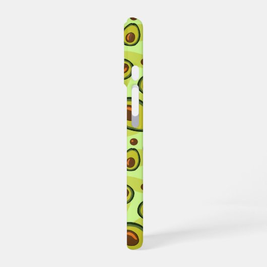 Green Avocado Fruit Pattern Monogram iPhone 16 Hülle (Linke Seite)