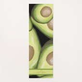 Green Avocado Muster Personalisiert Name Yogamatte (Vorderseite)