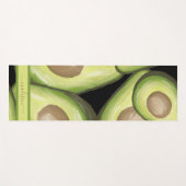 Green Avocado Muster Personalisiert Name Yogamatte (Vorderseite (Horizontal))