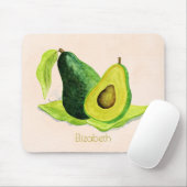 Green Avocado Still Life Frucht in Wasserfarben Mousepad (Mit Mouse)