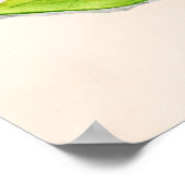 Green Avocado Still Life Frucht in Wasserfarben Poster (Ecke)