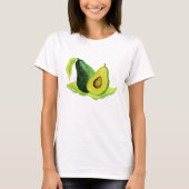 Green Avocado Still Life Frucht in Wasserfarben T-Shirt (Vorderseite)