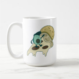 Green Avocado Surfen auf einer Pizzaseite Kaffeetasse