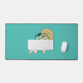 Green Avocado Surfen auf einer Pizzaseite Schreibtischunterlage (Tastatur & Maus)