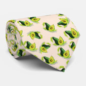 Green Avocados Wasserfarbmuster Krawatte (Gerollt)