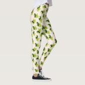 Green Avocados Wasserfarbmuster Leggings (Rechts)
