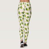 Green Avocados Wasserfarbmuster Leggings (Rückseite)