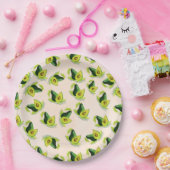 Green Avocados Wasserfarbmuster Pappteller (Party)