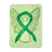 Green Awareness Ribbon Angel Art Custom Magnet (Vertikal)