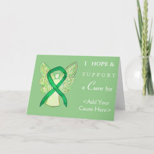 Green Awareness Ribbon Angel Art Grußkarten Karte