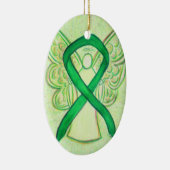 Green Awareness Ribbon Angel Pendant Ornament (Rechts)