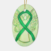 Green Awareness Ribbon Angel Pendant Ornament (Links)