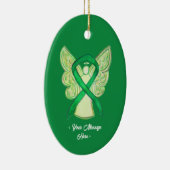 Green Awareness Ribbon Angel Pendant Ornament (Rechts)