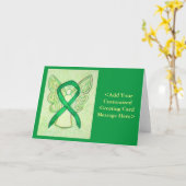 Green Awareness Ribbon Angel Personalisiert Cards Karte (Gelbe Blume)