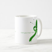 Green Awareness Ribbon Butterfly Kaffee Tasse (VorderseiteRechts)
