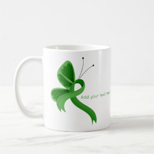 Green Awareness Ribbon Butterfly Kaffee Tasse