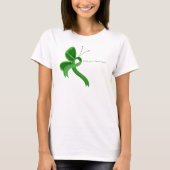 Green Awareness Ribbon Butterfly T-Shirt (Vorderseite)