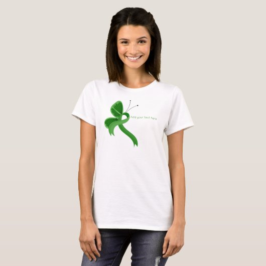 Green Awareness Ribbon Butterfly T-Shirt (Vorne ganz)