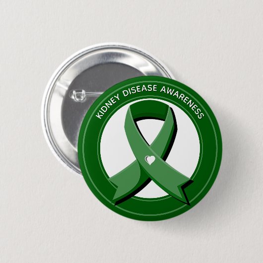 Green Awareness Ribbon Button (Vorne & Hinten)