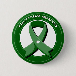 Green Awareness Ribbon Button